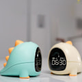 Miniatyrbillede 4 af 5: Børnevækkeur Sød Dinosaur Digitalt Sengelamper Børns Søvntræner Vågn Op Led Natlys Snooze Funktion Khaki