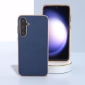 Pikkukuva 2 / 5: Samsung Galaxy S23 Fe Litsi-kuvioinen puhelinkotelo nahkapäällysteinen PC+TPU galvanointikansi Blue