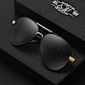 Pikkukuva 4 / 4: Polarisoidut aurinkolasit Miehet Aurinkolasit Naiset UV-suoja Klassiset Aviator-aurinkolasit Ajolasit Black frame silver beam black Gray