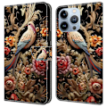 Pikkukuva 1 / 5: iPhone 16 Pro Max -kotelo PU-nahkainen lompakkokotelo seisontatoiminnolla Multicolor Style D