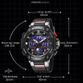 Miniatyrbild 4 av 5: Quartz Armbandsur Sport Smael Military Army Clock Alarm Dual Display Led Electronic Watch 8069 Vattentäta klockor för män GRAYGREEN