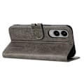 Miniatyrbillede 3 af 5: Til Samsung Galaxy S25 Edge Etui Glad Kat Mønster Præget Læder Wallet Telefon Cover Multicolor Grey