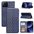 Miniatyrbild 5 av 5: För Xiaomi 14T Plånboksfodral Stark Magnetisk Rutmönstrad Prägling Läder Flip Cover - Grön Multicolor Blue