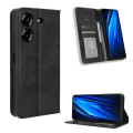 Pikkukuva 5 / 5: Magneettinen puhelinkotelo Tecno Pova 5 4g / Lh7n -puhelimelle, suojakotelo, jalusta, lompakko, retro PU-nahkakuori Black