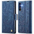 Miniatyrbild 1 av 5: För Samsung Galaxy A55 5G Fodral AUTSPACE A11 RFID-blockerande Retro Läder Mobiltelefon Plånboksfodral Multicolor Blue