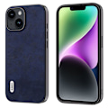 Miniatyrbild 1 av 3: För Iphone 15 Plus case Pu-läderbelagd Tpu+pc Cowhide Texture Cover Blue