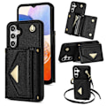 Pikkukuva 1 / 5: Samsung Galaxy A14 5G/A14 4G -kotelo, korttipidike, jalusta, PU-nahka+TPU-suojus olkahihnalla Multicolor Style B