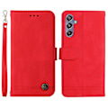 Miniatyrbild 1 av 5: För Samsung Galaxy F34 5g/m34 5g Imprinted Lines Stand Cover Anti-drop Pu Läder Phone case Red