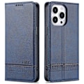 Miniatyrbillede 1 af 5: AZNS PU Læder Wallet Telefon Cover Stativ Beskyttelsesetui til iPhone 15 Pro Max Multicolor Style A