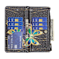 Miniatyrbillede 4 af 5: BF03 Lynlåspung i PU-læder med mønstertryk til Xiaomi Redmi Note 13 Pro 5G/Poco X6 5G Multicolor Rhinestone Butterfly