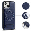 Miniatyrbild 2 av 5: Skal för iPhone 14 Plus Kompatibelt med MagSafe Slim-Fit PU Läderbelagd TPU+PC Skal Multicolor Style H