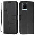 Miniatyrbilde 1 av 5: For Vivo Y33s / Y21s / Y21 Sammenleggbart Stativ Sydd Pu-Lærveske Stativ Magnetisk Lukking Støtsikker Flip Folio Bokdeksel Med Stropp Black