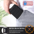 Miniatyrbild 5 av 5: Rfid-blockerande phone case för Iphone 13 6.1" Case Anti-drop Pu+tpu telefonskal med remmar Black