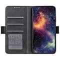 Pikkukuva 2 / 5: iPhone 16 Plus -kotelo PU-nahkainen lompakkokotelo sivumagneettilukolla - Multicolor Black