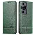 Miniatyrbild 1 av 5: Azns för Huawei P60 / P60 Pro Pu läder phone case Plånboksställ anti-scratch smartphone cover Green