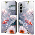 Miniatyrbild 1 av 5: Skal för Samsung Galaxy S24 FE Mönstertryckt Skyddande Läder Flip Fodral - Panda Multicolor Koi Carp
