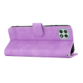 Miniatyrbild 2 av 5: Dierfeng Df-03 Stand Phone case För Samsung Galaxy A22 5g (eu-version), Linjer Imprinted Pu-läder cover Purple