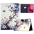 Miniatyrbild 1 av 5: Stativfodral med mönstertryck i läder för Lenovo Tab M11/Xiaoxin Pad 11 2024 med automatisk väckning/... Multicolor Pink Flower