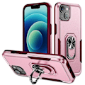 Pikkukuva 1 / 5: iPhone 15 PC+TPU Iskunkestävä Suojakuori Pudotussuojaava Puhelinkotelo Sormuksella ja Jalustalla Multicolor Style B