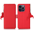 Miniatyrbild 1 av 5: Stativ Phone case För Iphone 15 Pro Max, Läder Rfid Blockerande Plånbok Smartphone Cover Red