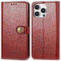 Miniatyrbillede 1 af 5: Læder telefoncover med pung, stativ og håndledsrem til iPhone 16 Pro Max - Grøn Multicolor Red