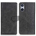 Miniatyrbillede 1 af 5: Læder telefoncover til Sony Xperia 5 V, ridsefast, tekstur af okselæder, pung med stativ Multicolor Style A
