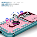 Pikkukuva 3 / 5: Samsung Galaxy A54 5G PC TPU -kotelo, jossa jalusta, iskunkestävä suojus korttipaikalla ja linssinsuojalla Multicolor Style C