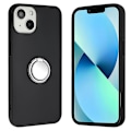 Miniatyrbild 1 av 5: Matt Tpu- case för Iphone 15 Plus, spegelliknande ring Kickstand Phone Shell anti-scratch Cover Silver