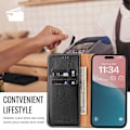 Miniatyrbillede 3 af 5: FIERRE SHANN Etui til iPhone 16 Plus PU Læder Flip Stand Wallet Telefon Cover Multicolor Style A