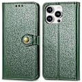 Miniatyrbillede 1 af 5: Læder telefoncover med pung, stativ og håndledsrem til iPhone 16 Pro Max - Multicolor Green