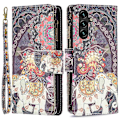 Miniatyrbillede 1 af 5: BF03 Telefon Cover til Samsung Galaxy A15 4G Etui Wallet Lynlås Læder Shell Multicolor Style D