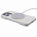 Miniatyrbild 4 av 5: Skal för iPhone 16 Pro Max Kompatibelt med MagSafe, Hudvänligt Läder + PC Baksida - Grå Multicolor White