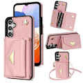 Pikkukuva 1 / 5: Samsung Galaxy A14 5G/A14 4G -kotelo, korttipidike, jalusta, PU-nahka+TPU-suojus olkahihnalla Multicolor Style D