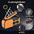 Miniatyrbild 2 av 4: Vevradio med batteri nödutrustning, 5000mah solradio Dynamo Powerbank på FM Wb med ficklampa, läslampor, sos-larm, vattentät