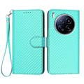 Miniatyrbillede 1 af 5: For TECNO Camon 40 Premier 5G Wallet Etui med Rem Kulfibertekstur Læder Mobilcover Multicolor Light Blue