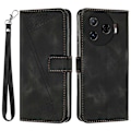 Miniatyrbillede 1 af 5: Til TECNO Camon 30 Pro 5G Mobiltelefon Etui Trekant Præget Læder Støtte Cover Multicolor Style F