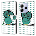 Pikkukuva 1 / 5: Xiaomi Redmi Note 14 5G Kotelo Magneettilukolla 3D Kuvio Nahkainen Lompakko Puhelinkotelo Multicolor Sleeping Owl