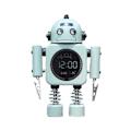 Miniatyrbillede 1 af 5: Stille Digital Display Metal Robot Vækkeur, Intelligent Studerende, Mand, Kvinde Og Børn Light Green