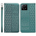 Miniatyrbild 1 av 5: För Xiaomi 14T Plånboksfodral Stark Magnetisk Rutmönstrad Präglad Läder Flipfodral- Multicolor Green