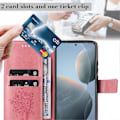 Miniatyrbillede 5 af 5: KT Imprinting Flower Series-3 til Xiaomi 14T Etui Katte Træ Mønster Flip Læder Telefon Cover Multicolor Style A