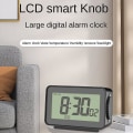 Miniatyrbillede 2 af 5: Digitalt Vækkeur, LCD Ur til Soveværelse, Elektronisk Bordur med Temperaturvisning, Soveværelse, Kontor Black