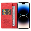 Miniatyrbild 2 av 5: Case för Iphone 15 Pro, Pu Läder Skin-touch plånboksställ Cover Red