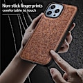 Miniatyrbild 2 av 5: Stöttåligt mobilskal för iPhone 15 Pro Retro PU-läderbelagd TPU+PC Baksida Multicolor Style B