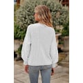 Miniatyrbillede 3 af 5: Dame 2023 Vinter Pullover Sweater Afslappet Langærmet Rund Hals Løs Tyk Strikket Jumper Toppe Bluse White Large