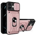 Pikkukuva 1 / 5: iPhone 16 Plus -kotelo PC+TPU-jalustalla ja kameran liukusuojalla Multicolor Style C