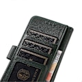 Miniatyrbild 5 av 5: För Samsung Galaxy A15 4G Fodral Kohud Textur Läder Mobiltelefon Ställ Skydd Multicolor Style B