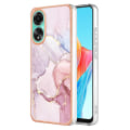 Miniatyrbilde 1 av 5: For Oppo A78 4g Elektroplettert Marmor Telefondeksel Imd Tpu Anti-ripe Beskyttelsesdeksel Rose Gold 005