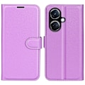 Miniatyrbild 1 av 5: Phone case för Oppo K11 5g plånbok Litchi Texture Shell anti-scratch Stativ Pu Läder Cover Purple