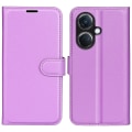 Pikkukuva 1 / 5: Puhelinkotelo Oppo K11 5g Lompakko Litsi-kuvioinen Kuori Naarmuuntumaton Jalusta Pu Nahkainen Puhelinkotelo Purple