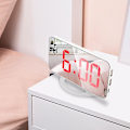 Miniatyrbillede 4 af 5: 1 Sæt Vækkeur LED Spejl Display USB Opladning ABS Bordur Hængeur til Soveværelse 1